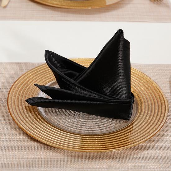 Black Dinner Napkins With Butterfly Ring