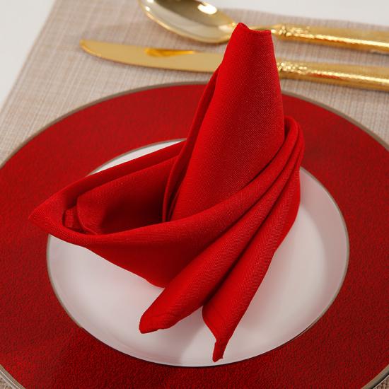 Serviettes de table pliantes rouges en tissu réfléchissant