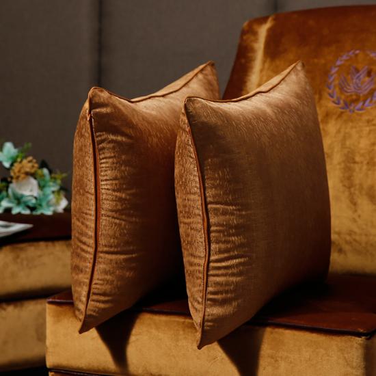 Housse de coussin en soie brillante marron, Style Cool abstrait